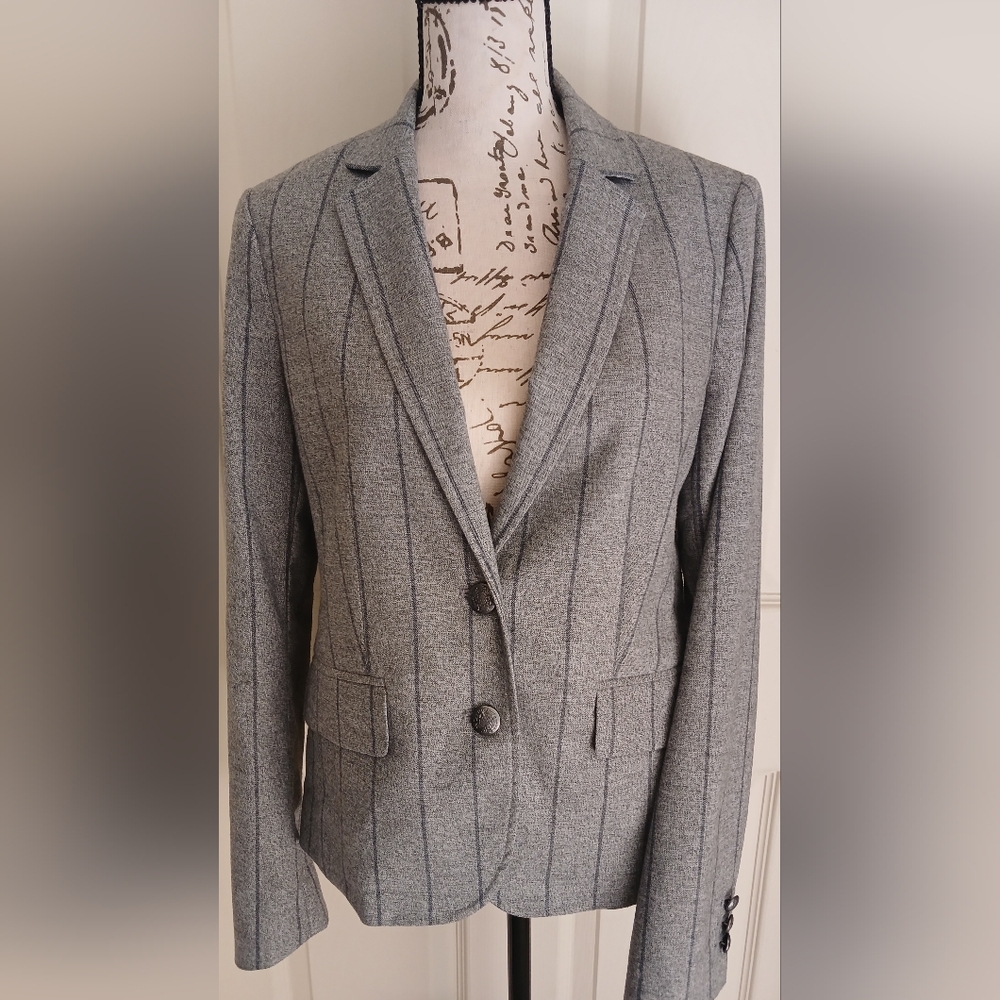 Banana Republic Charcoal Pinstripe Blazer